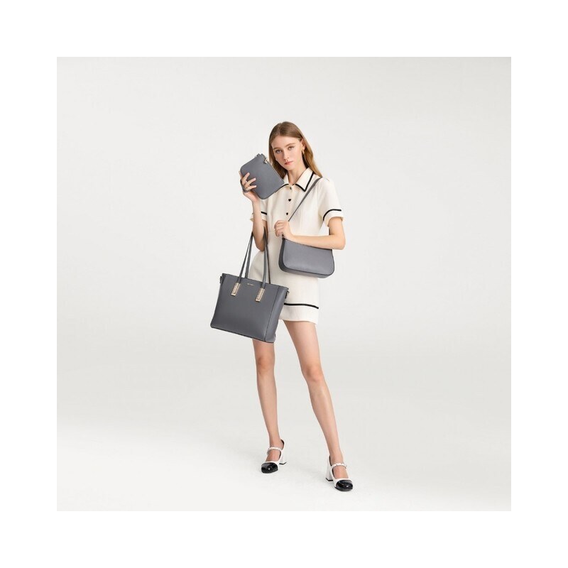 Miss Lulu Kabelkový set - Valentina na rameno šedý 65284910