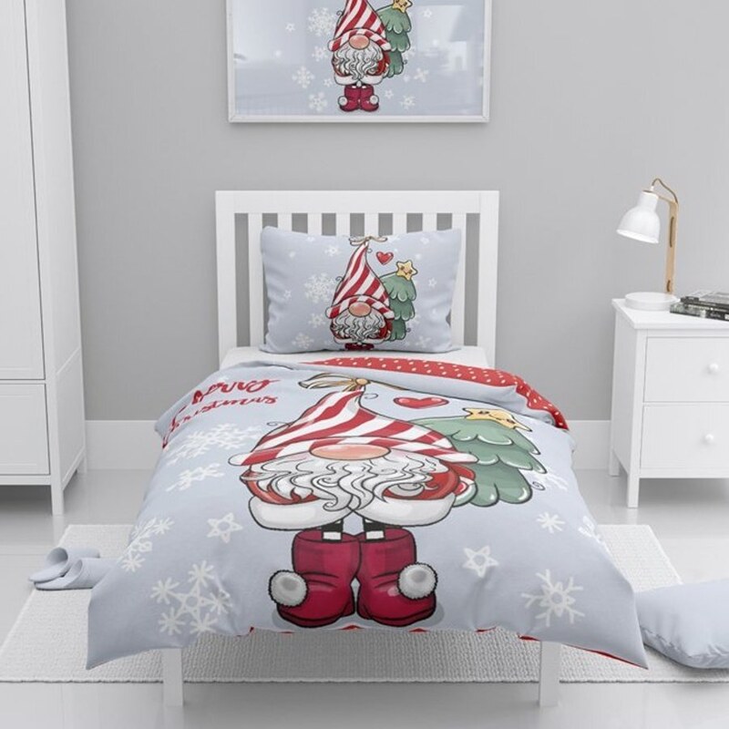 TipTrade (CZ) Bavlnené posteľné obliečky Vianočný škriatok - 100% bavlna Renforcé - 70 x 90 cm + 140 x 200 cm