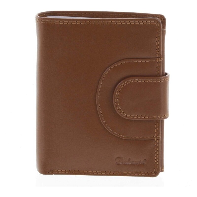 Kožená módna hnedá peňaženka pre mužov - Delami Raynard hnedá 36394258
