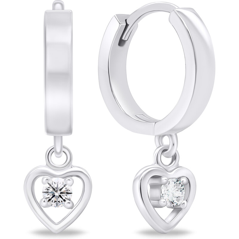 Brilio Silver Nežné strieborné kruhy so srdiečkami EA642W 66592403