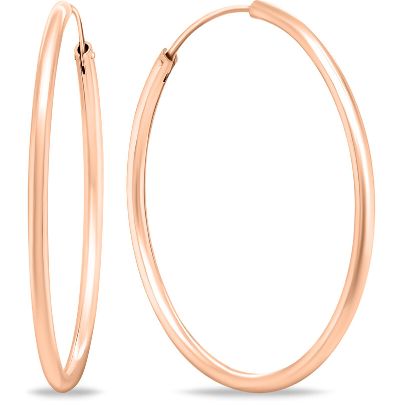 Brilio Silver Nadčasové bronzové kruhové náušnice EA69R 4 cm 66590043