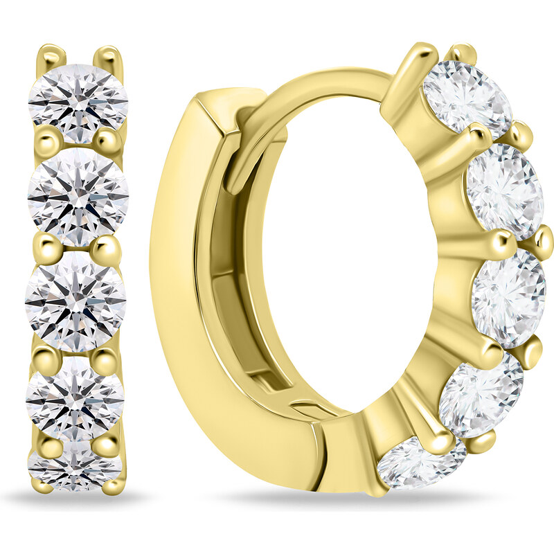 Brilio Silver Štýlové pozlátené kruhy s čírymi zirkónmi EA669Y 66615793