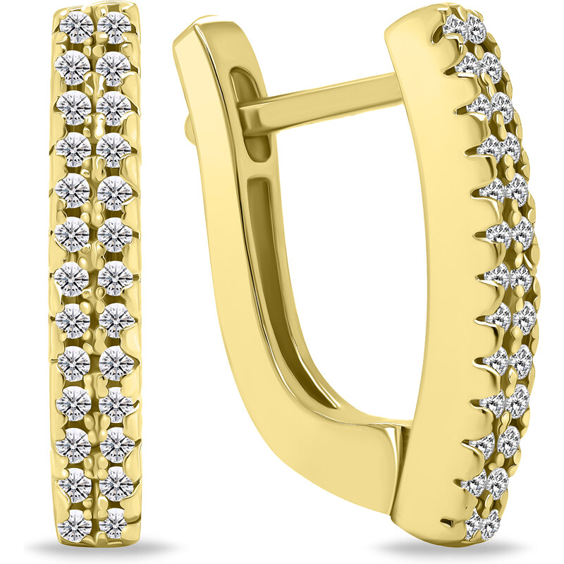Brilio Silver Elegantné pozlátené náušnice so zirkónmi EA660Y 66578083