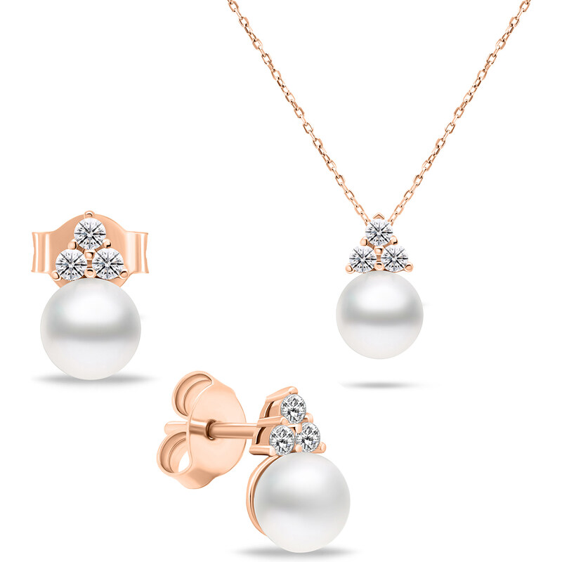 Brilio Silver Pozlátená sada šperkov s pravými perlami SET228R 66597107