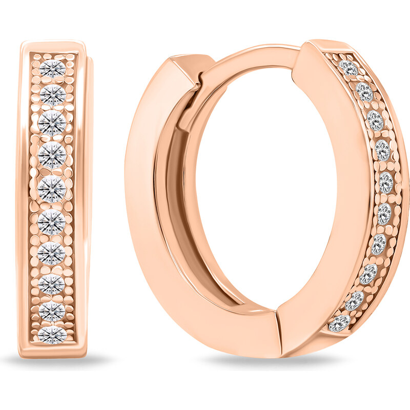 Brilio Silver Bronzové kruhové náušnice so zirkónmi EA668R 66596003