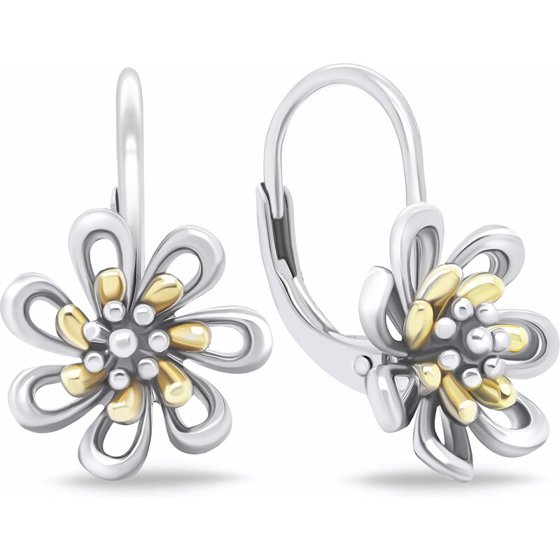 Brilio Silver Strieborné bicolor náušnice Kytičky EA682WY 66590621
