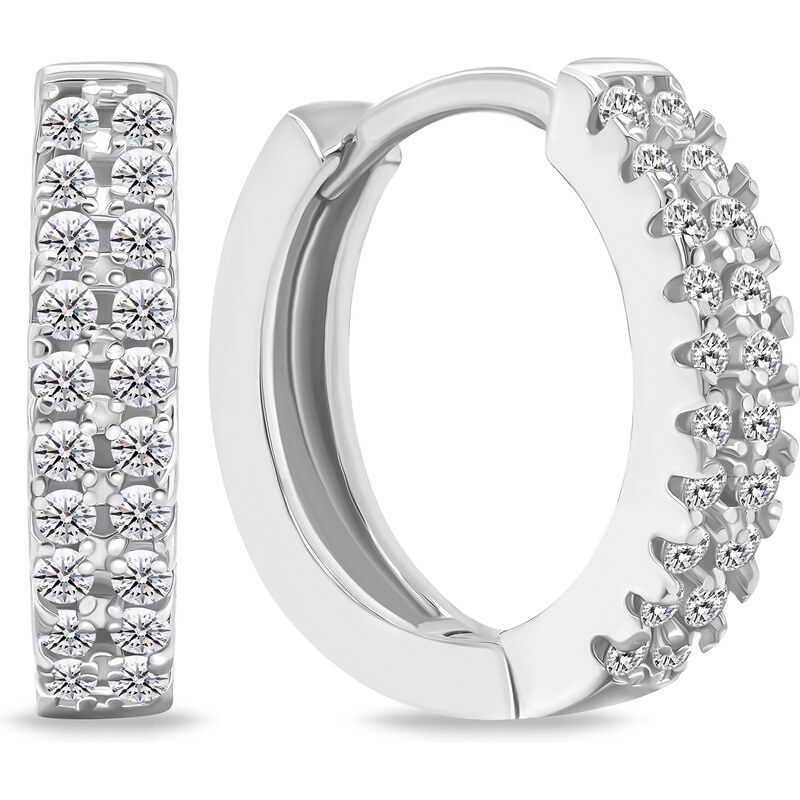 Brilio Silver Nádherné strieborné kruhy so zirkónmi EA703W 66589712