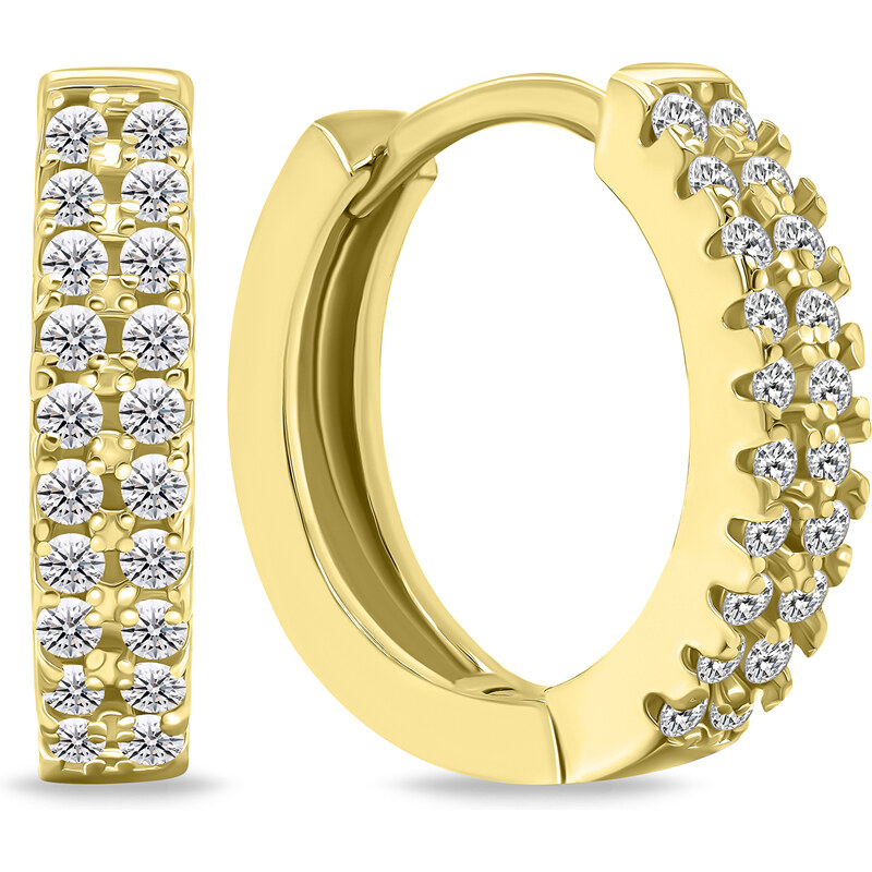 Brilio Silver Nádherné pozlátené kruhy so zirkónmi EA703Y 66588189