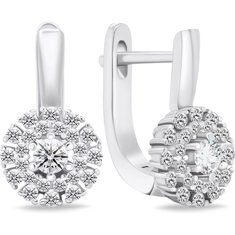 Brilio Silver Slušivé strieborné náušnice so zirkónmi EA674W 66584905