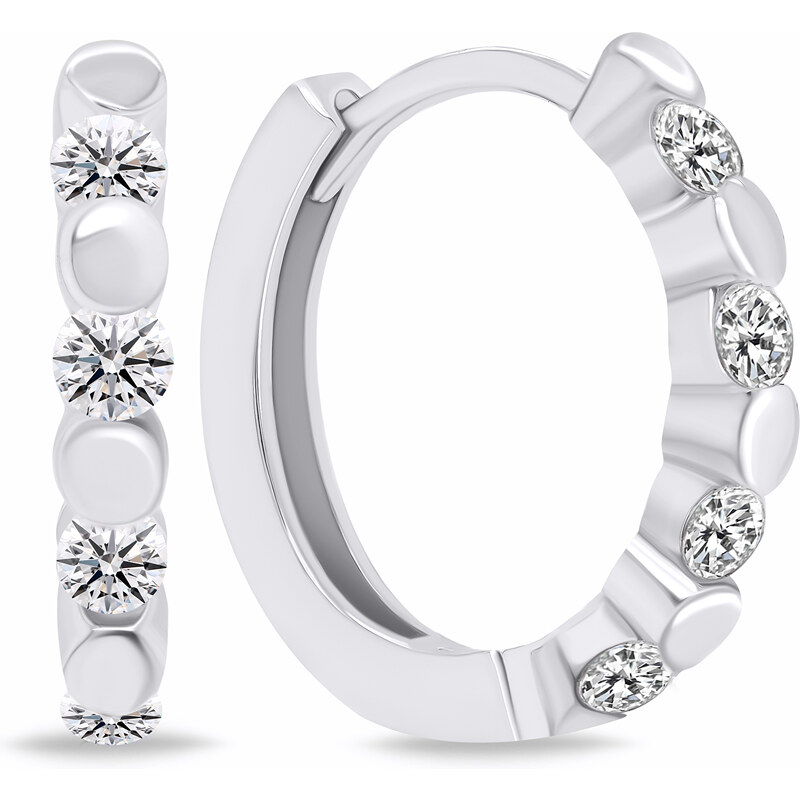 Brilio Silver Štýlové strieborné kruhy s čírymi zirkónmi EA676W 66584767