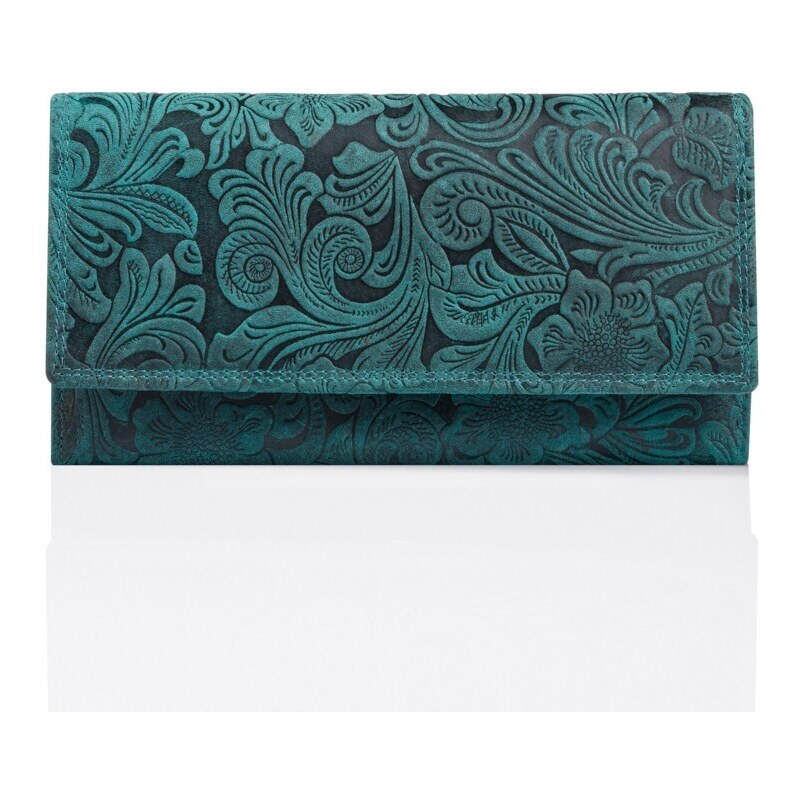 PAOLO PERUZZI Dámska kožená peňaženka VINTAGE | zelená T-25-GR 60904114