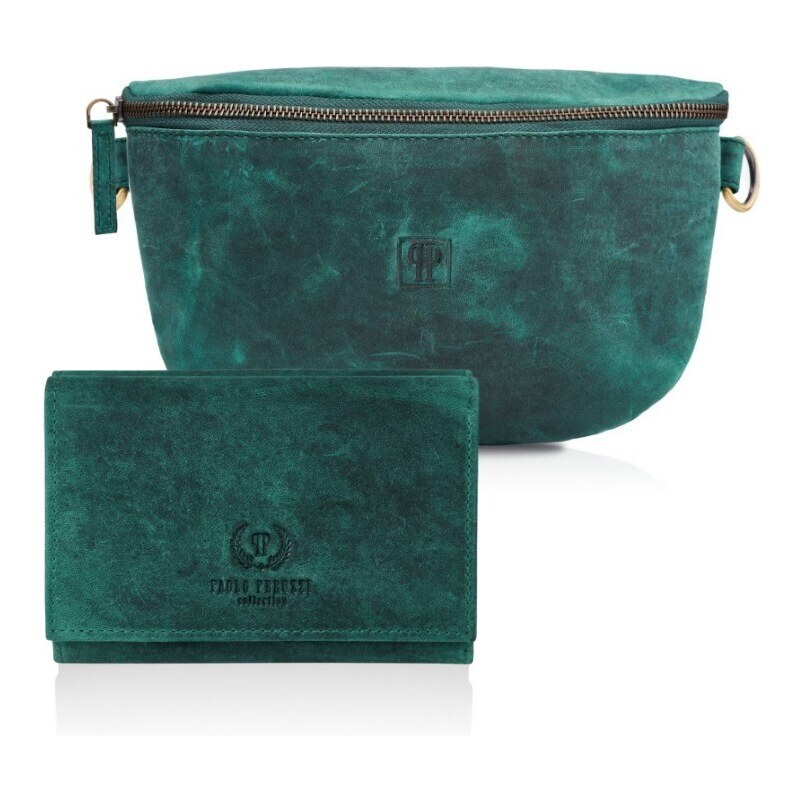 Paolo Peruzzi Dámsky set ľadvinka + peňaženka ZUP-57-GR ZUP-57-GR 36416884