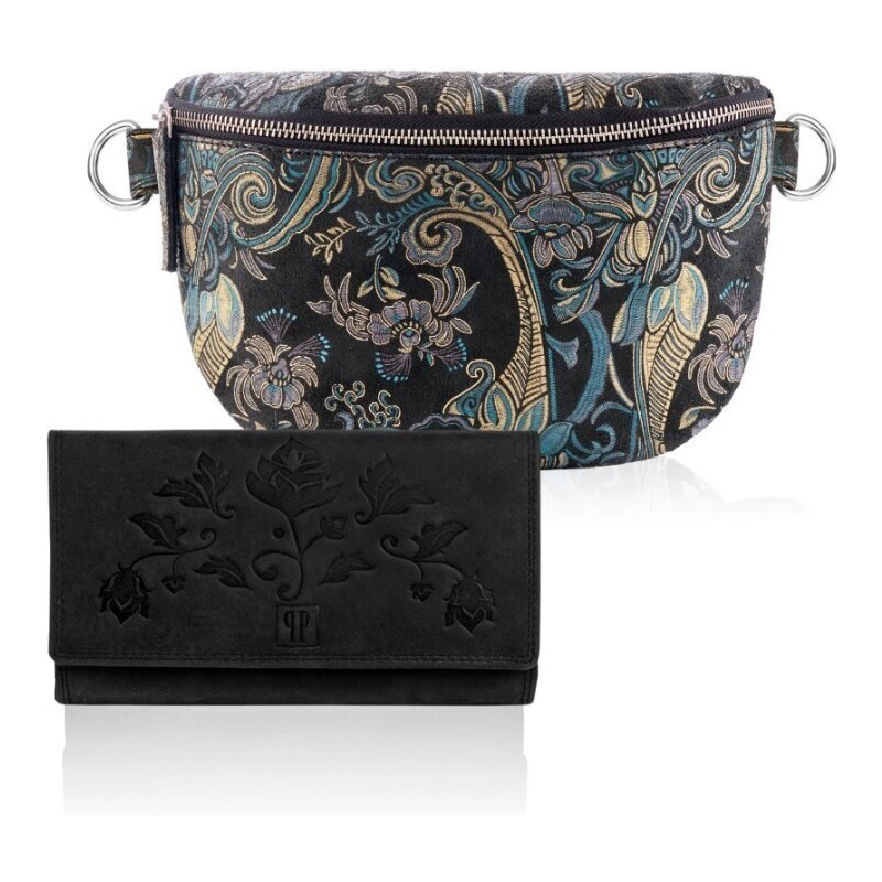 Paolo Peruzzi Dámsky set ľadvinka + peňaženka ZUP-60 | čierna ZUP-60 36416887