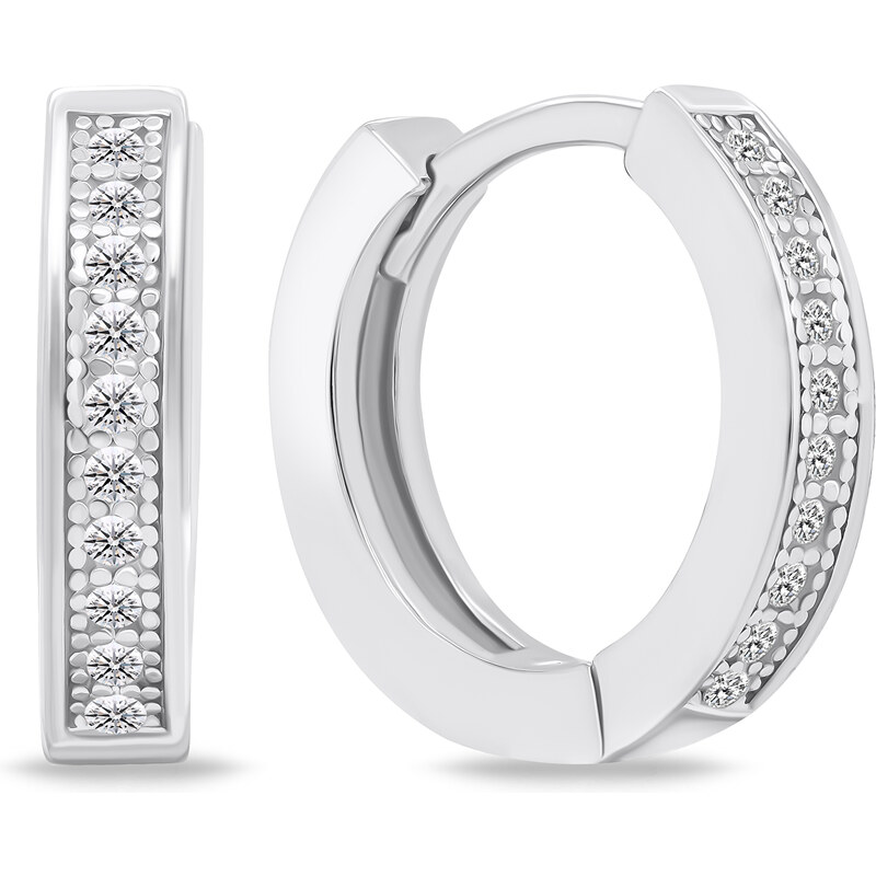 Brilio Silver Strieborné kruhové náušnice so zirkónmi EA668W 66596186