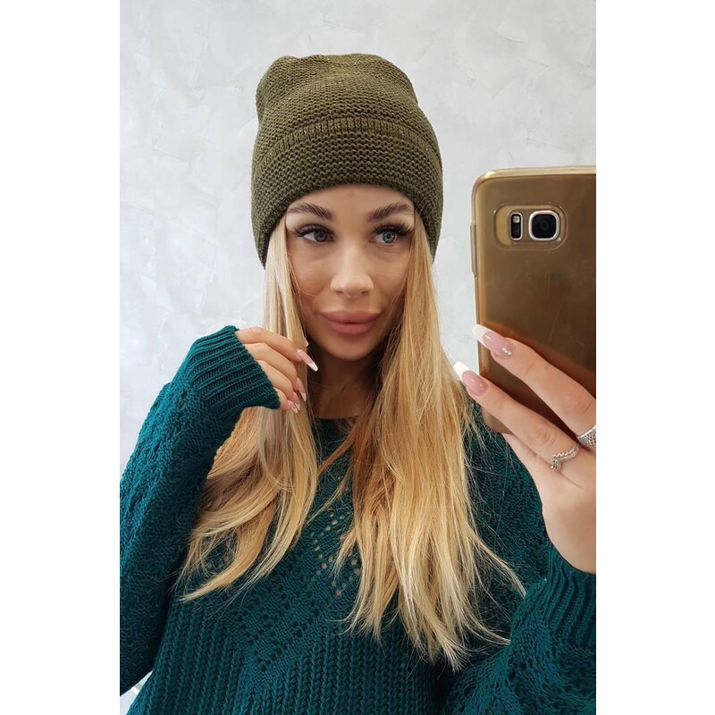 MladaModa Dámska čiapka K223 farba khaki 36430845