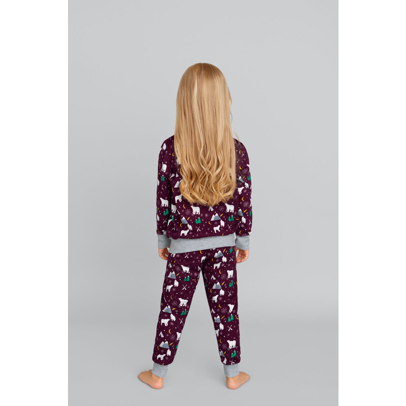 Italian Fashion Vianočné detské pyžamo Sid mega soft bordové-140, Farba bordová