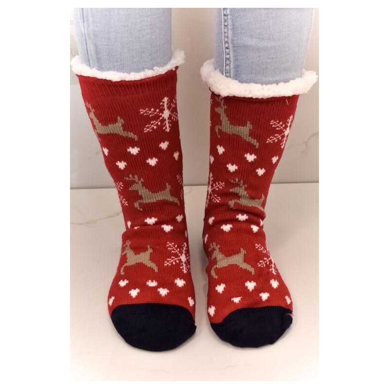 AURA.VIA Dámske červené ponožkové papuče SOGA 36442716