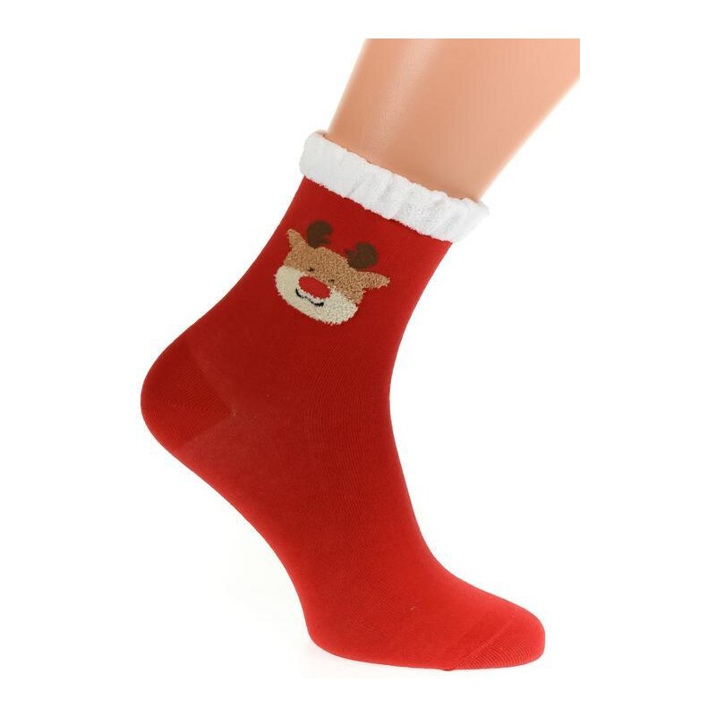 AURA.VIA Červené ponožky VIANOCE 36442859