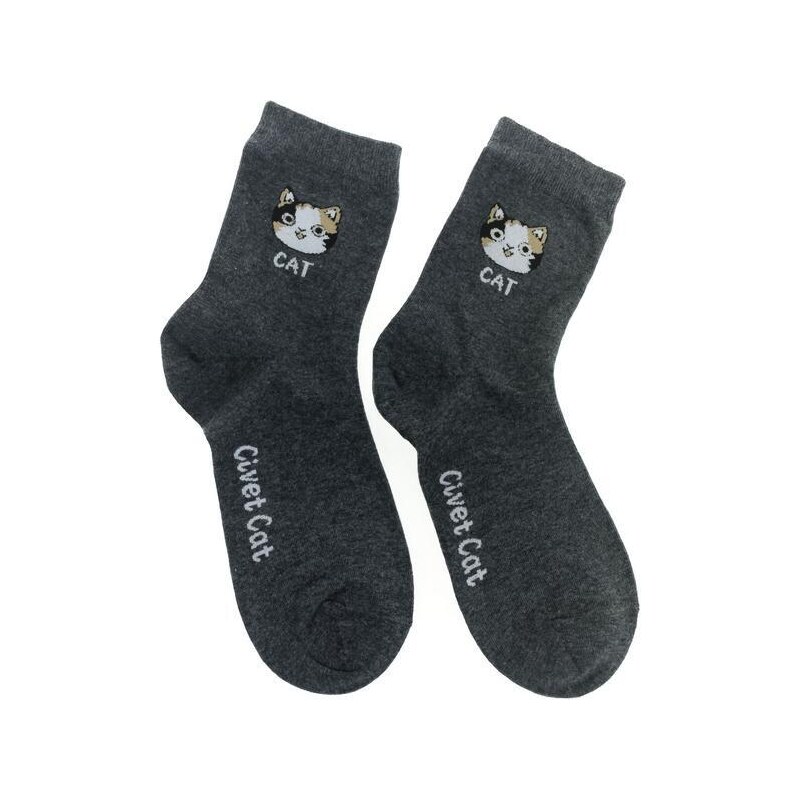 AURA.VIA Tmavosivé ponožky YERO CAT 36442870