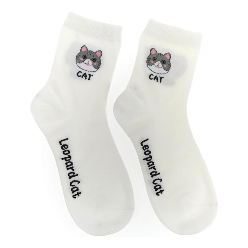 AURA.VIA Biele ponožky YERO CAT 36442868