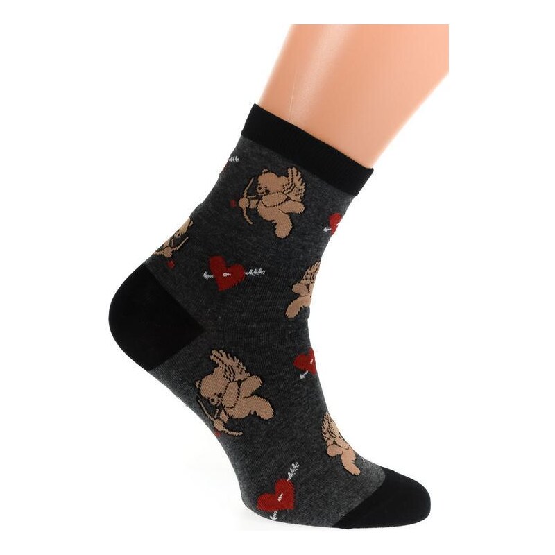 AURA.VIA Tmavosivé ponožky VALENTINE DAYS 36442873