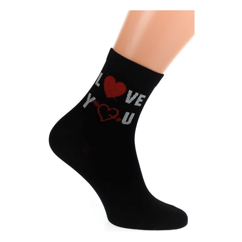 AURA.VIA Čierne ponožky LOVE YOU 36442875