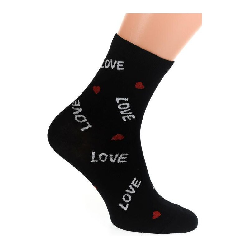 AURA.VIA Čierne ponožky VALENTINE DAYS 36442876