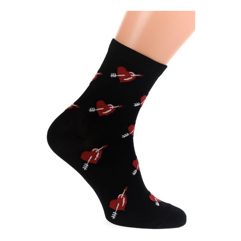 AURA.VIA Čierne ponožky VALENTINE DAYS 36442878