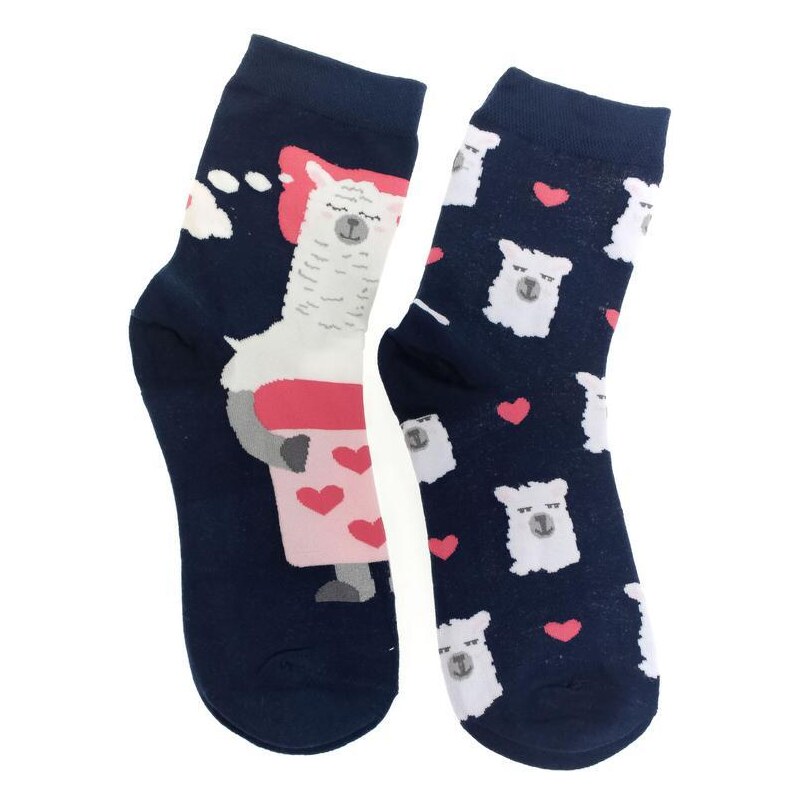 AURA.VIA Tmavomodré ponožky DUO 36442893