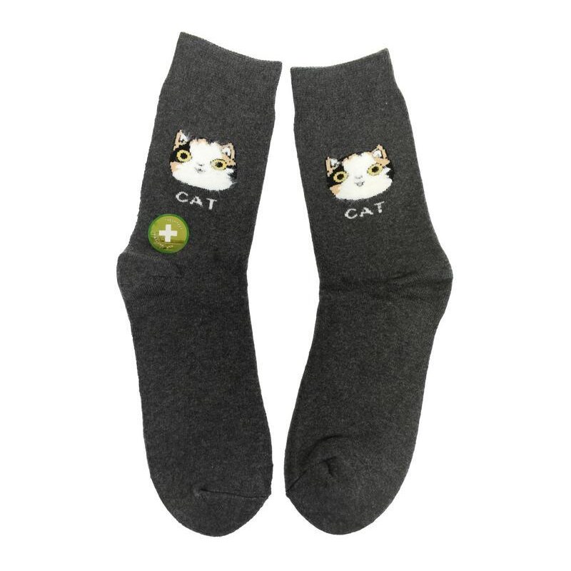 AURA.VIA Tmavosivé ponožky BAMBOO CAT 36442989