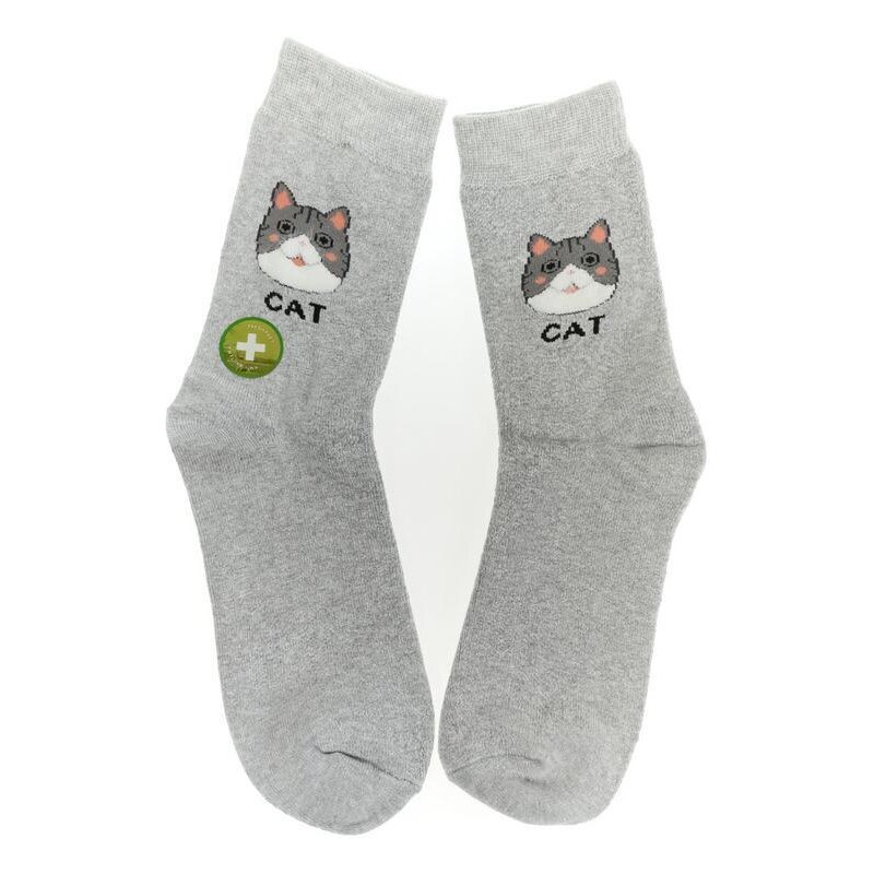 AURA.VIA Sivé ponožky BAMBOO CAT