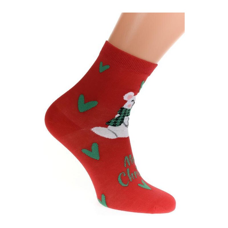 AURA.VIA Červené ponožky VIANOCE 50892182