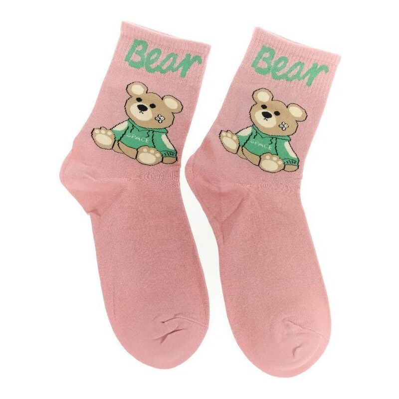 AURA.VIA Ružové ponožky BEAR 36443095