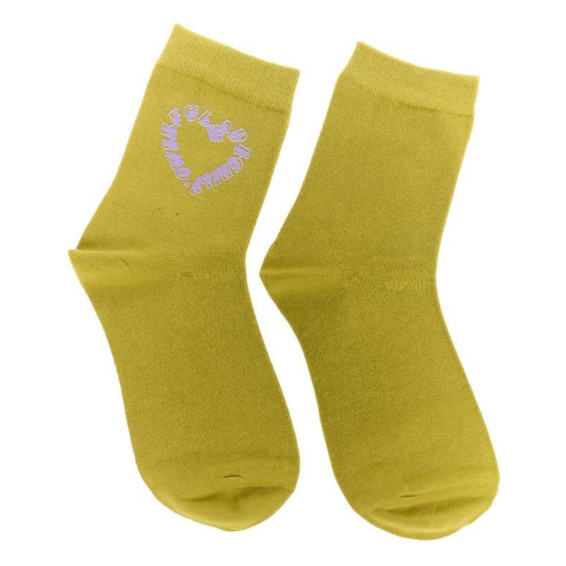 AURA.VIA Horčicové ponožky HEART 36443111