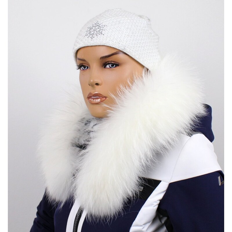 Sikora Kožušinový lem na kapucňu - golier medvedíkovec snehobiely M 60845274