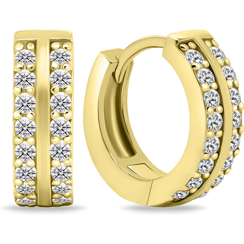 Brilio Silver Nadčasové pozlátené kruhy so zirkónmi EA662Y 66587618