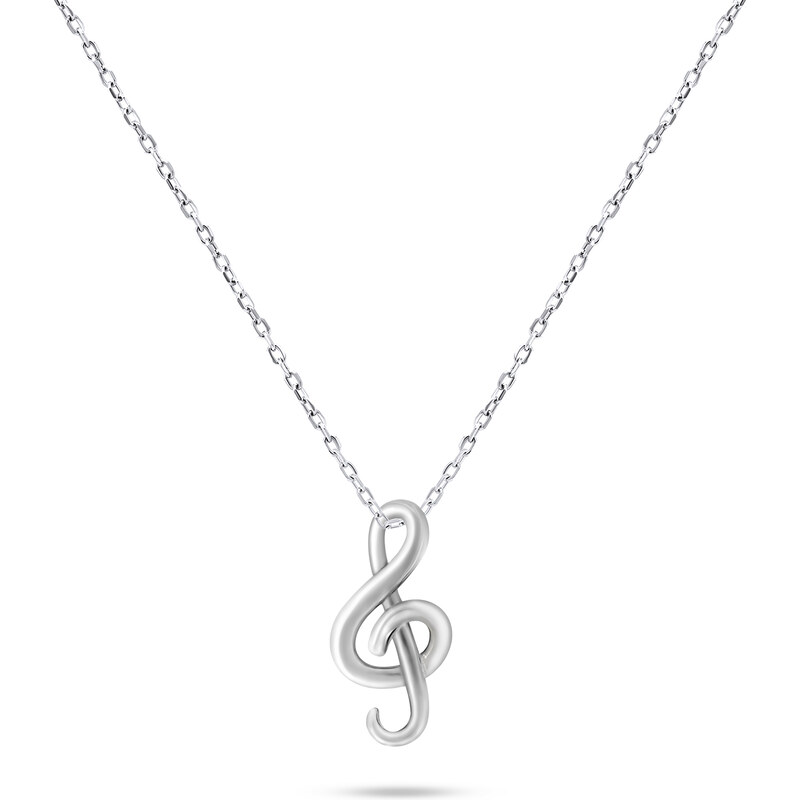 Brilio Silver Slušivý strieborný náhrdelník Husľový kľúč NCL67W 66579137