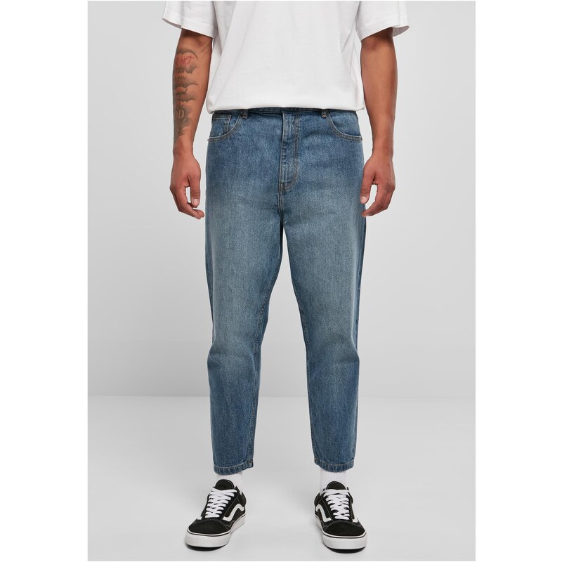 Urban Classics Mens Cropped Tapered Jeans Blue 50822617