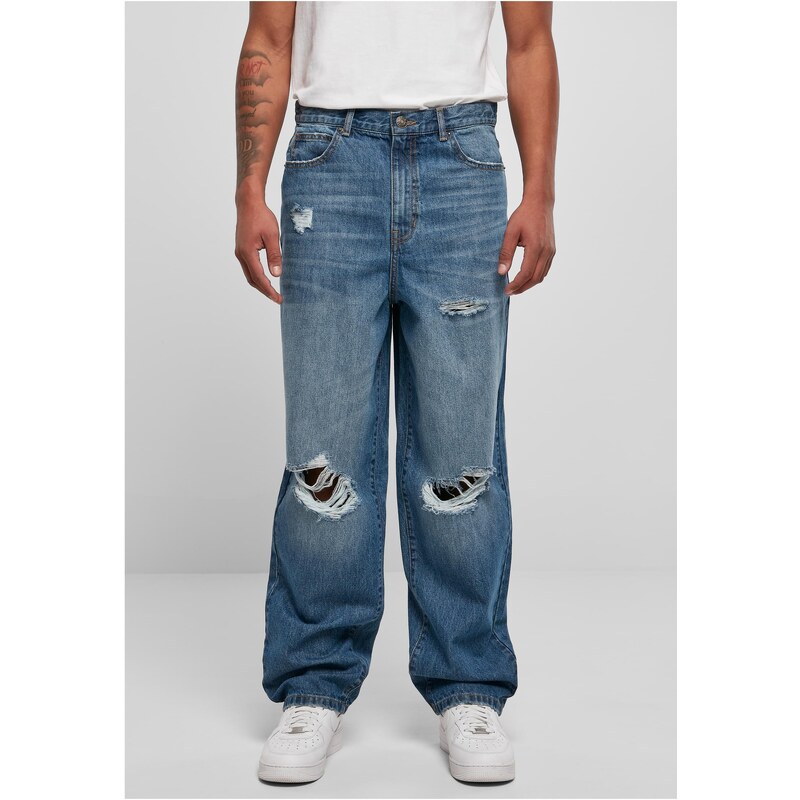 Urban Classics Mens Distressed 90s Jeans Blue 50564534