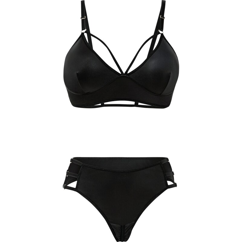 bonprix Podprsenka a stringové nohavičky ouvert s mokrým vzhľadom (2 46338458