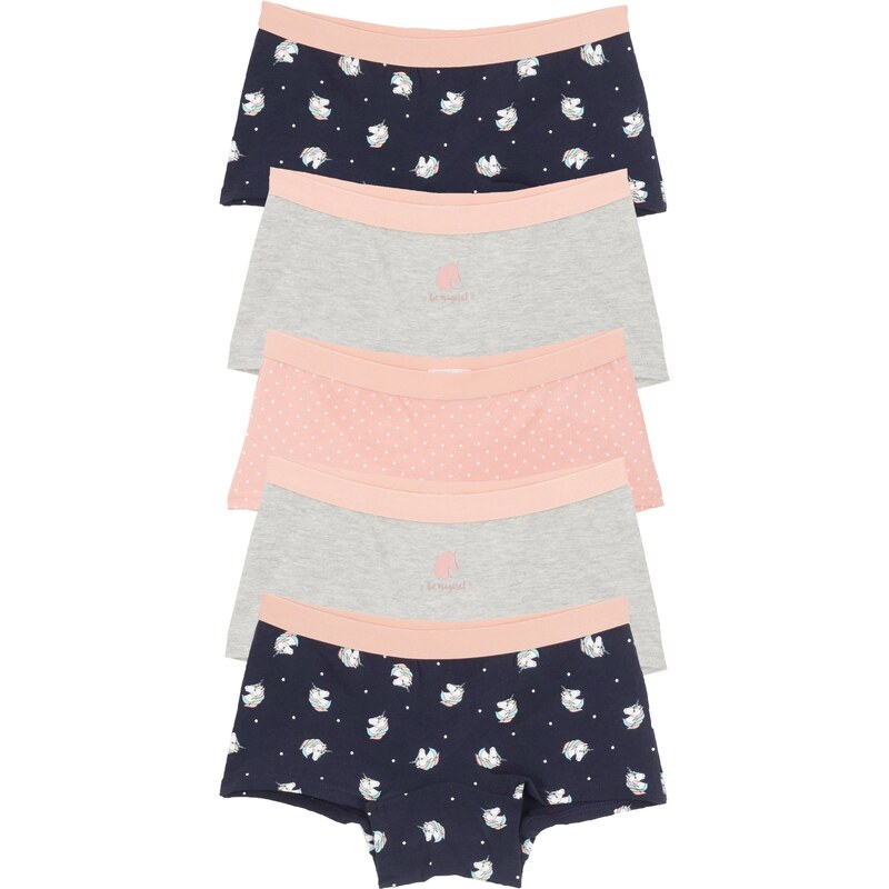 bonprix Nohavičky panty z mäkkej bio bavlny (5 ks), farba modrá 47405486