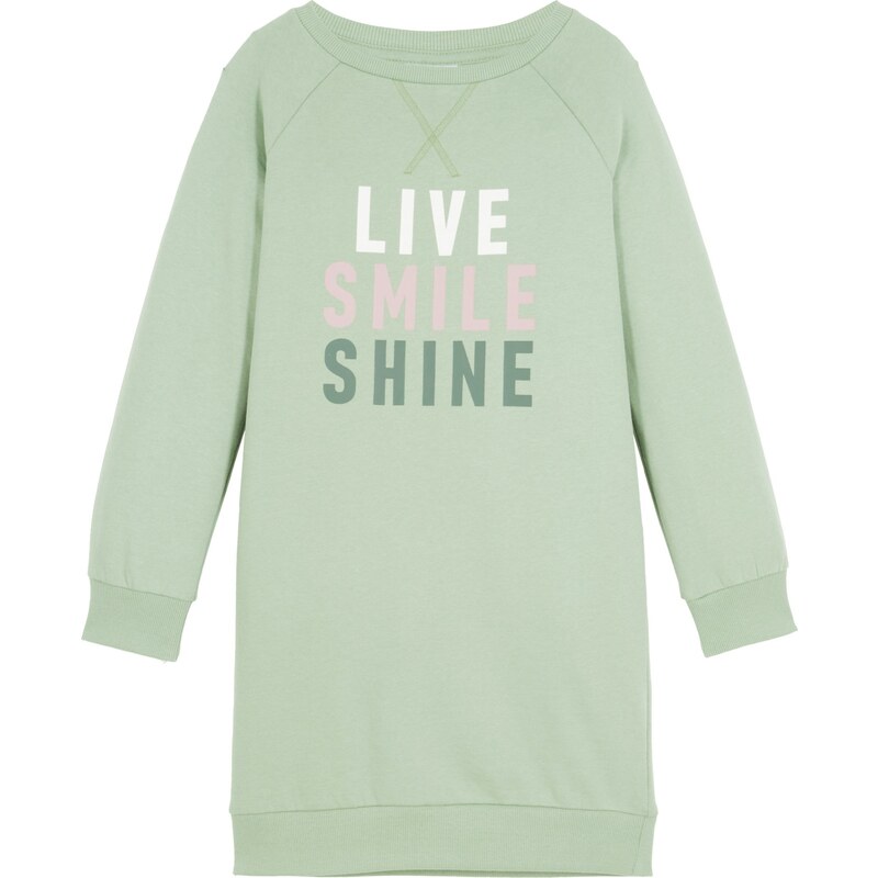 bonprix Mikinové šaty z čistej bio bavlny, farba zelená 45555862