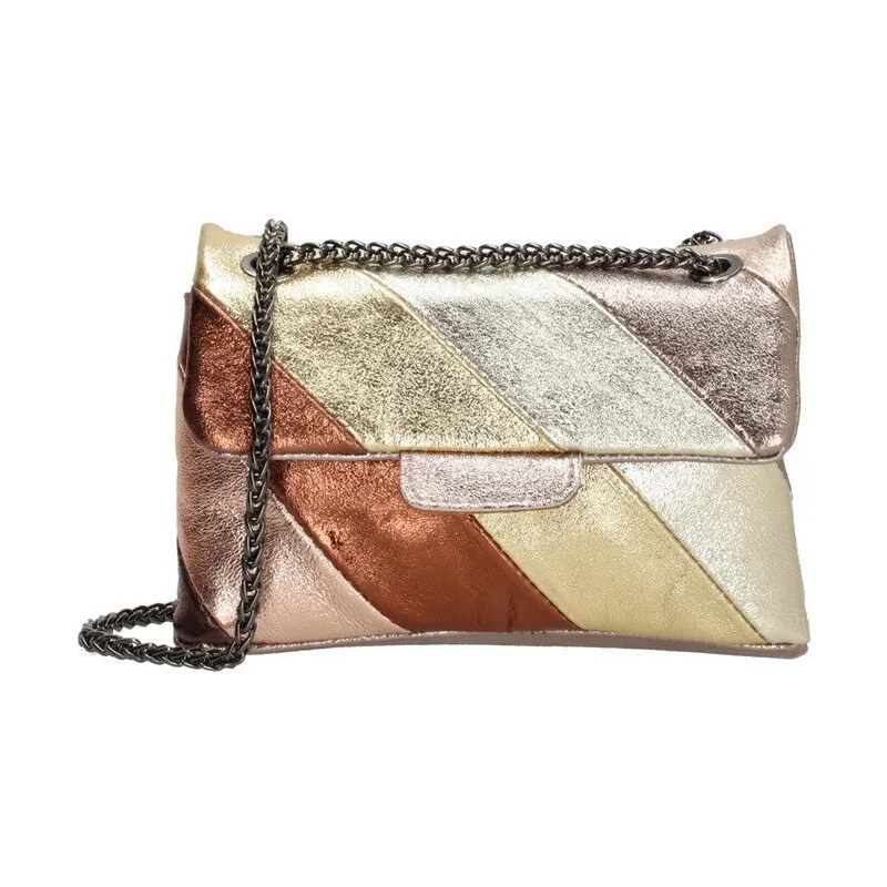 Charm London Zlatá luxusná kožená crossbody kabelka „Trinity“ 36468000
