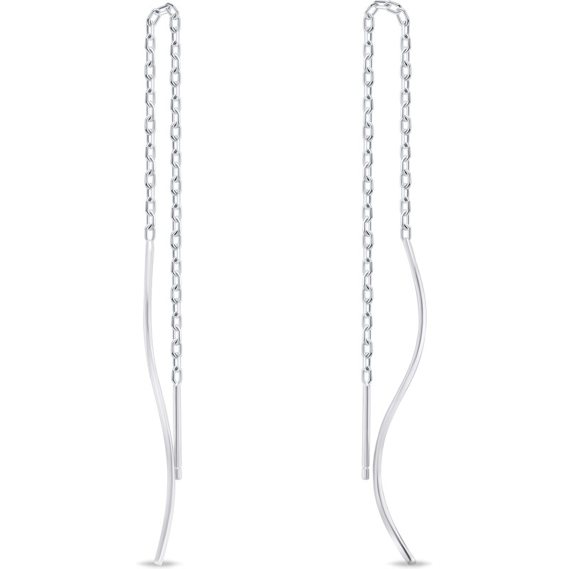 Brilio Silver Štýlové dlhé retiazkové náušnice EA697W 66582828