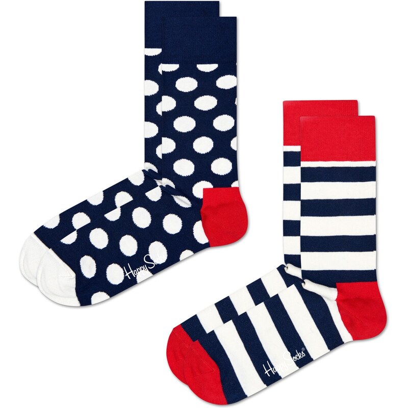 Happy Socks Ponožky 2-Pack Big Dot Socks tmavomodrá 65642176
