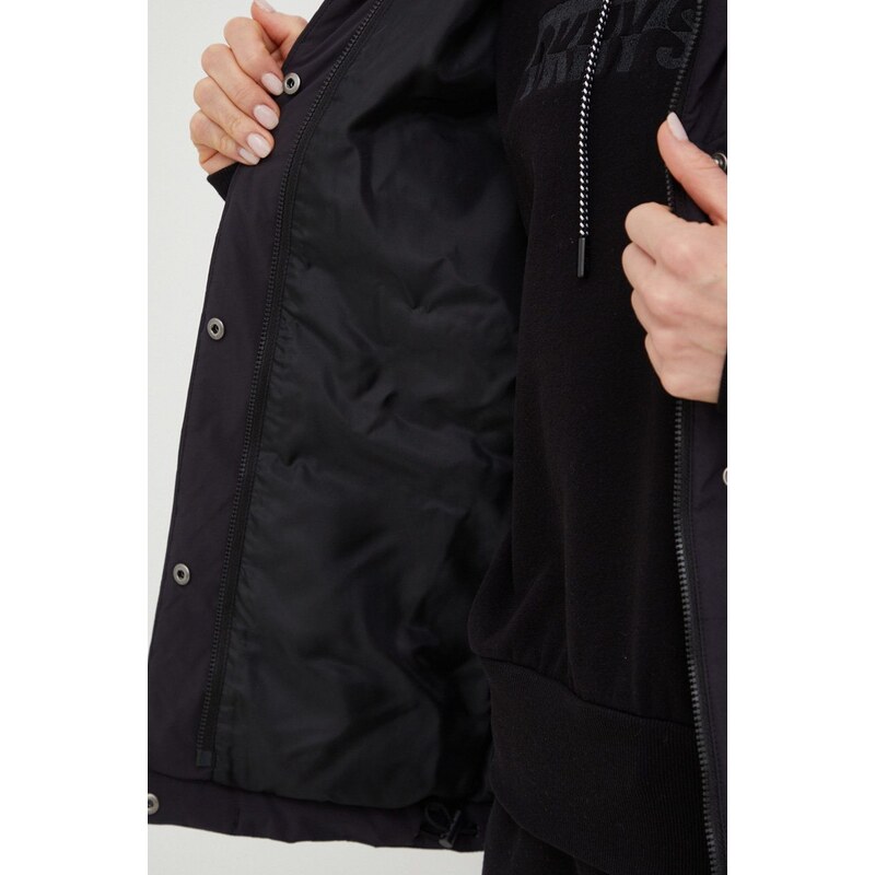 Páperová vesta adidas dámska, čierna farba, zimná, HG6280