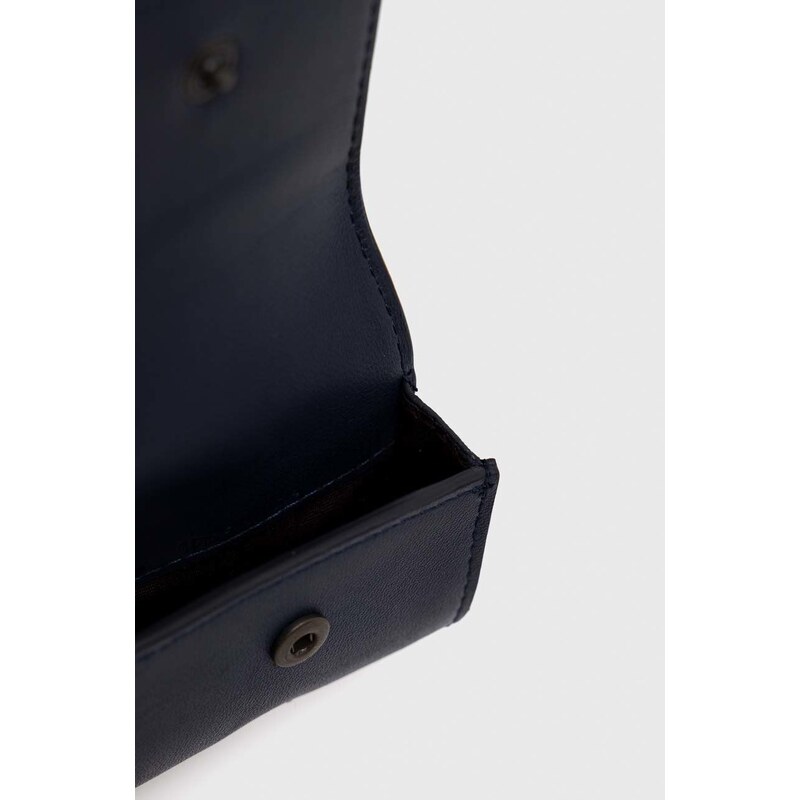 Kožené puzdro pre airpods Polo Ralph Lauren tmavomodrá farba
