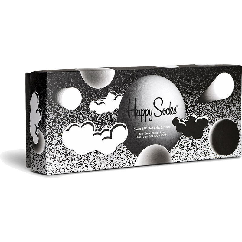 Happy Socks Black and White Socks Gift Set 4-Pack 66963721