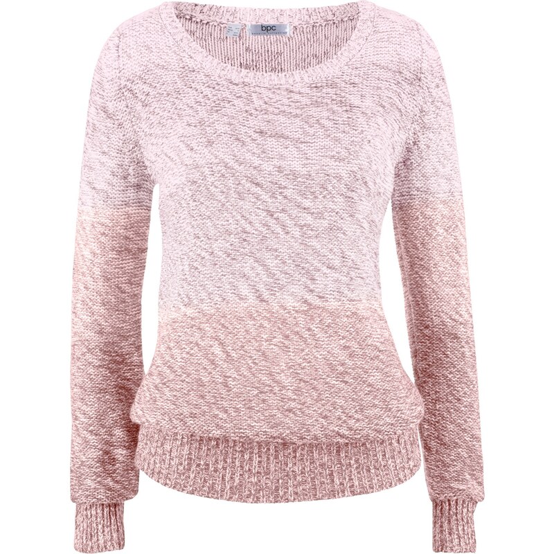 bonprix Pulóver, hrubo pletený, s farebným prelivom, farba ružová 44793267