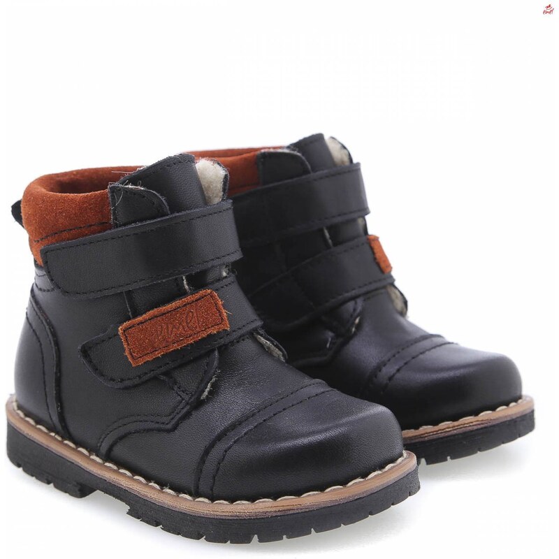 Detské zimné kožené topánky s membránou Te-Por a ovčou vlnou Emel 46771651